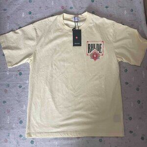 Rhude Logo Back Print In Cream T-Shirt